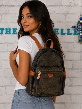 Bric's Milano Black Distressed Leather Mini Backpack, Unisex